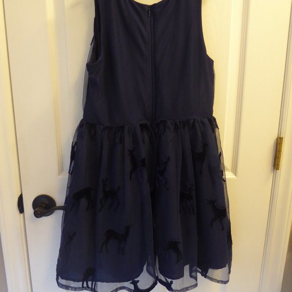 Sweet Navy Tulle Dress with Deer - Picture 3 of 4